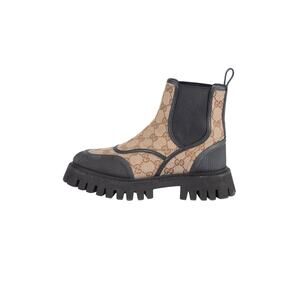 GUCCI Brown GG Canvas Ankle Booties Size 37